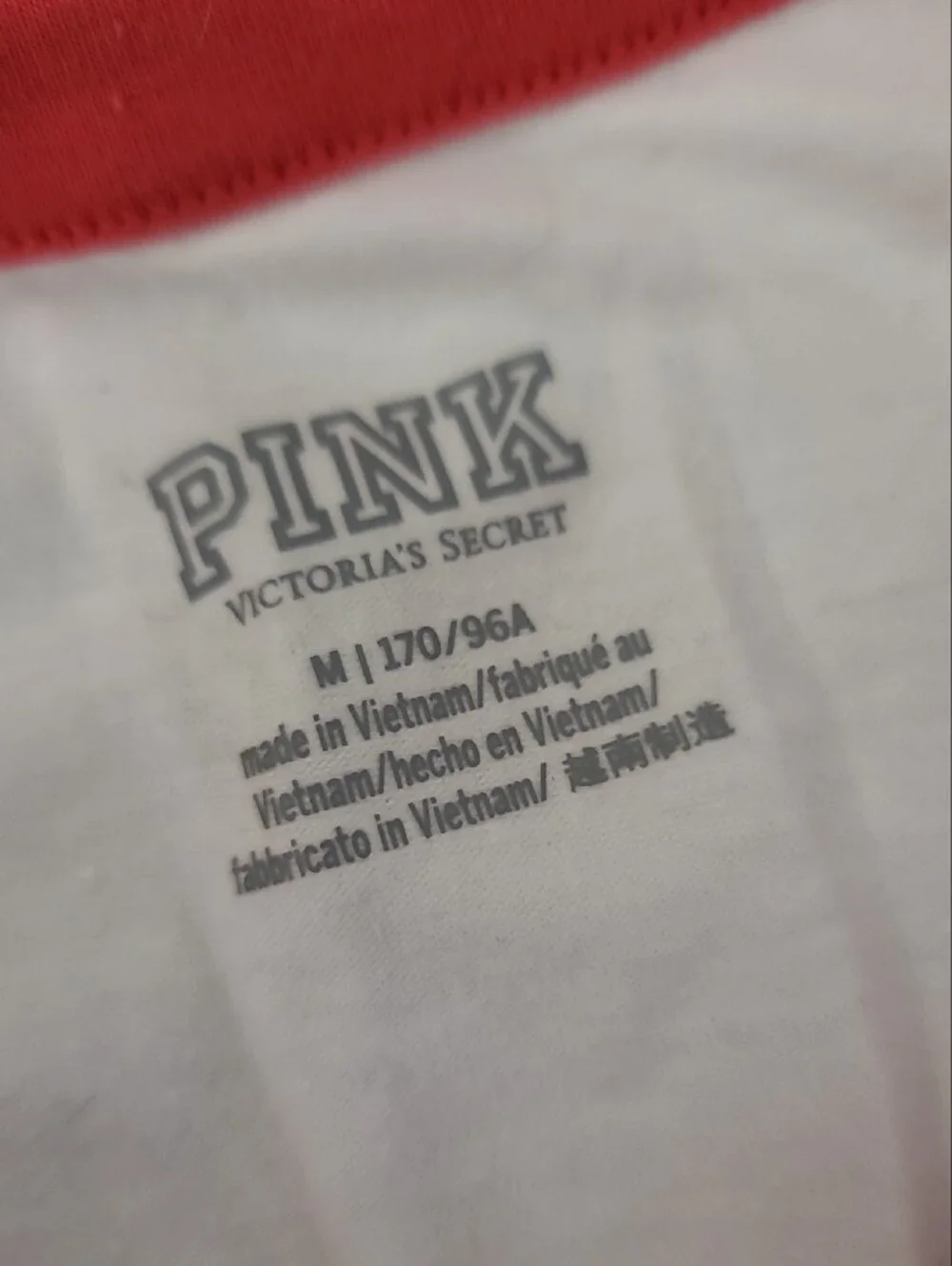 New PINK Victoria's Secret White & Red Logo Activewear Set